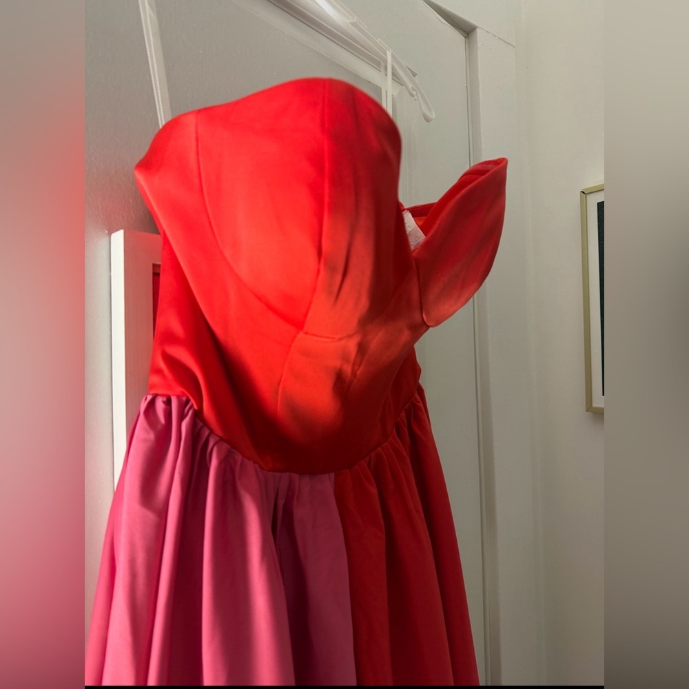 Size 4 Red and Fuchsia Color Block Gown - Prom! - Picture 4 of 6